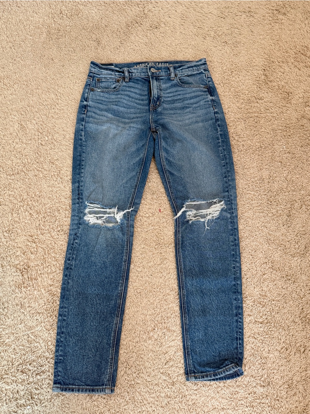 American Eagle Outfitters Blue Distressed Boyfriend Jeans